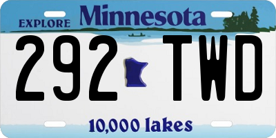 MN license plate 292TWD
