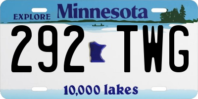 MN license plate 292TWG