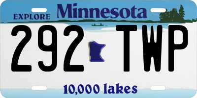 MN license plate 292TWP