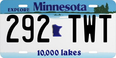 MN license plate 292TWT