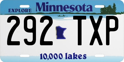MN license plate 292TXP
