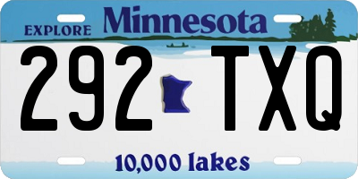MN license plate 292TXQ