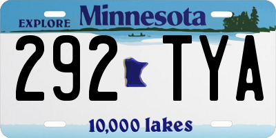 MN license plate 292TYA