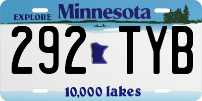 MN license plate 292TYB