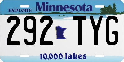 MN license plate 292TYG