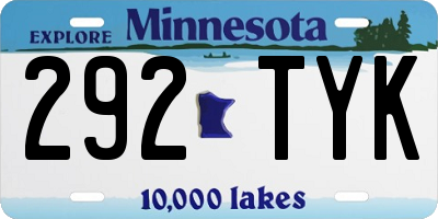 MN license plate 292TYK