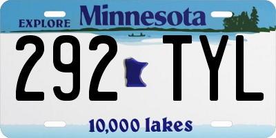 MN license plate 292TYL