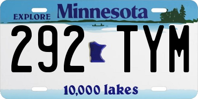MN license plate 292TYM