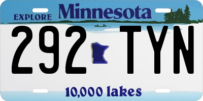 MN license plate 292TYN