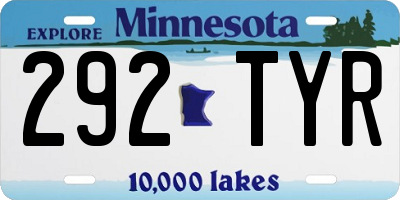 MN license plate 292TYR