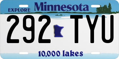 MN license plate 292TYU