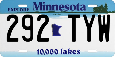 MN license plate 292TYW