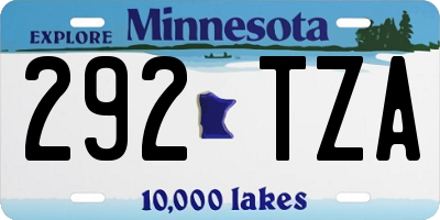 MN license plate 292TZA