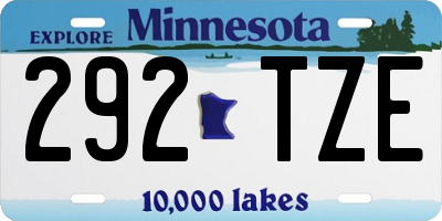MN license plate 292TZE