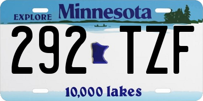 MN license plate 292TZF