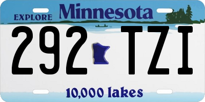 MN license plate 292TZI