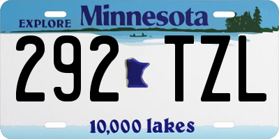 MN license plate 292TZL