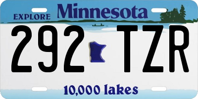 MN license plate 292TZR
