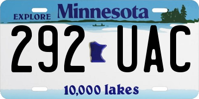 MN license plate 292UAC