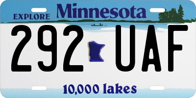 MN license plate 292UAF
