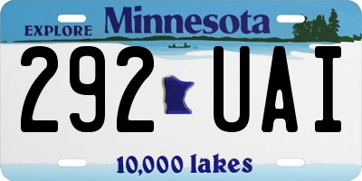 MN license plate 292UAI