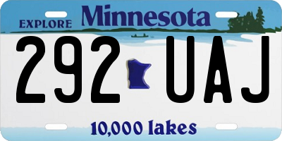 MN license plate 292UAJ