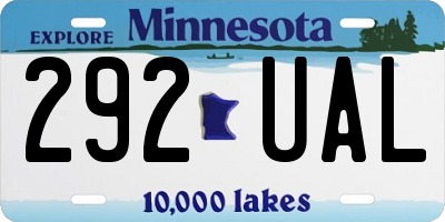 MN license plate 292UAL