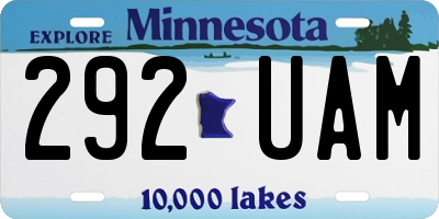 MN license plate 292UAM