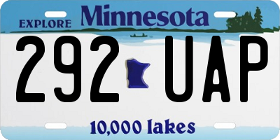 MN license plate 292UAP