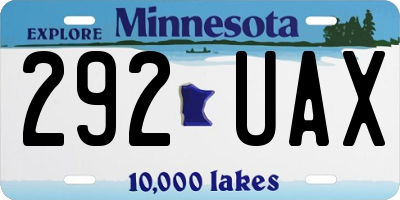 MN license plate 292UAX