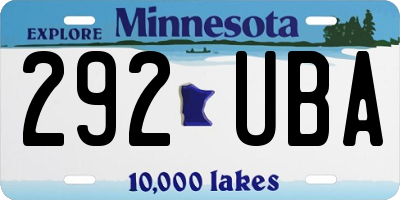 MN license plate 292UBA