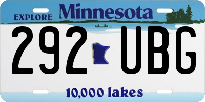 MN license plate 292UBG