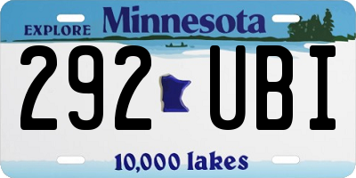 MN license plate 292UBI
