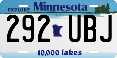 MN license plate 292UBJ