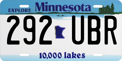 MN license plate 292UBR