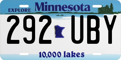 MN license plate 292UBY