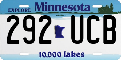 MN license plate 292UCB