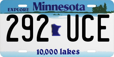 MN license plate 292UCE