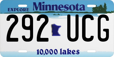 MN license plate 292UCG