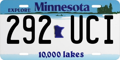 MN license plate 292UCI