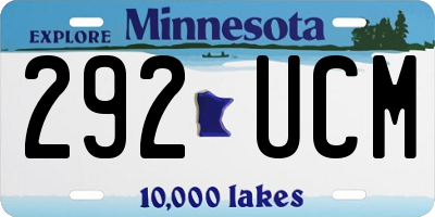MN license plate 292UCM