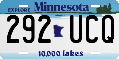 MN license plate 292UCQ