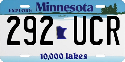 MN license plate 292UCR