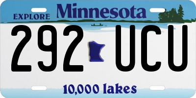 MN license plate 292UCU