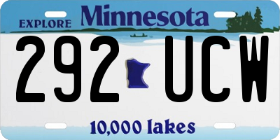 MN license plate 292UCW