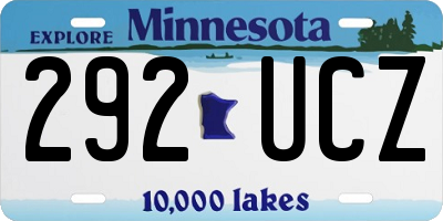 MN license plate 292UCZ