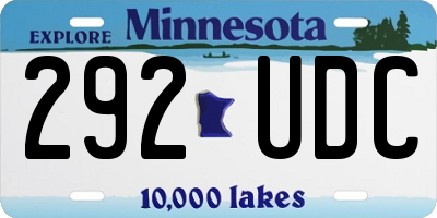 MN license plate 292UDC