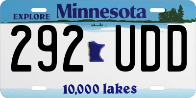 MN license plate 292UDD
