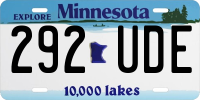 MN license plate 292UDE