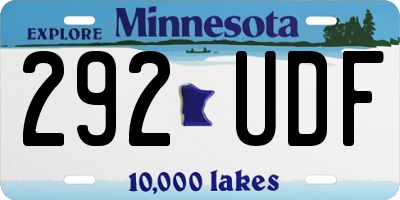 MN license plate 292UDF